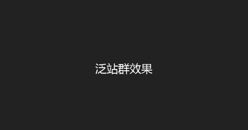 泛站群效果 封面图