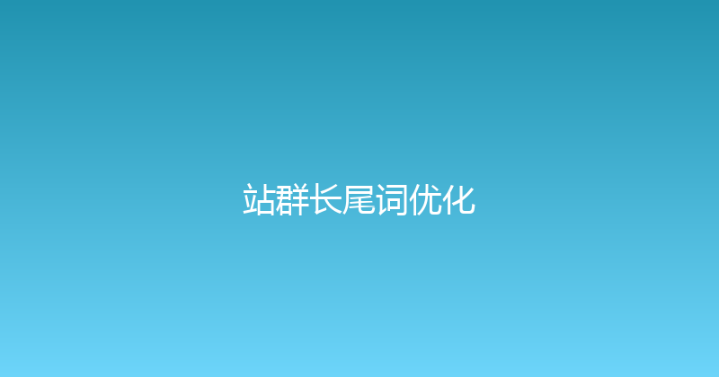 站群长尾词优化 封面图